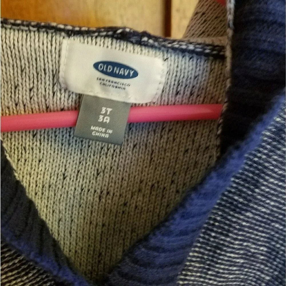Old Navy Toddler Hooded Knit Poncho Sweater – Blue – Size 3T – Cozy Layer